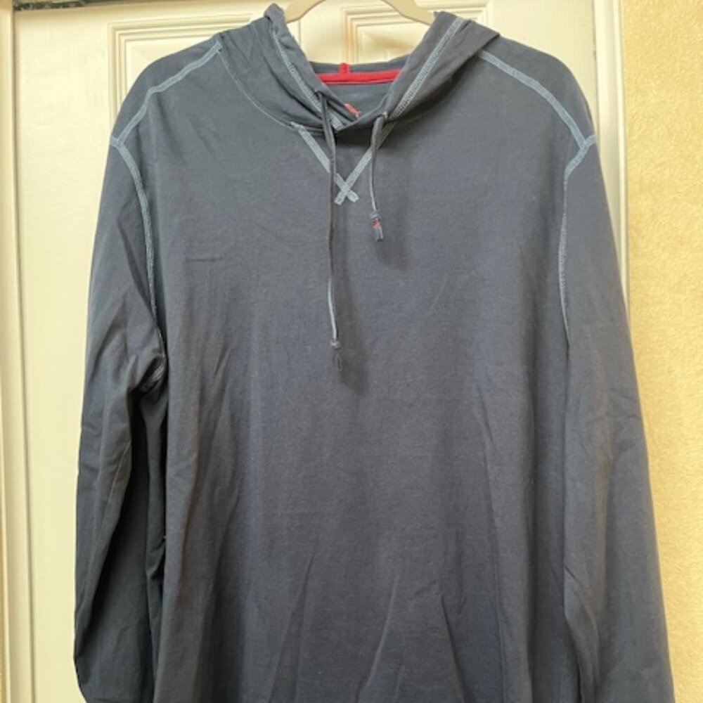 Tommy Bahama Men's Navy Lightweight Long Sleeve Pullover Hoodie size large